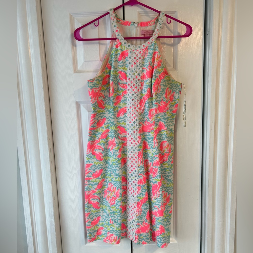 Lilly Pulitzer high neck pearl lobster dress. Size 4.